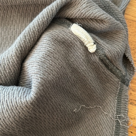 We The Free Gray Cotton Blend Rainbow Thermal Henley Top Size Small - Picture 10 of 13